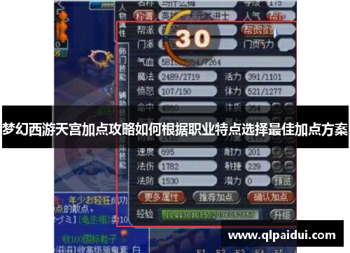 梦幻西游天宫加点攻略如何根据职业特点选择最佳加点方案